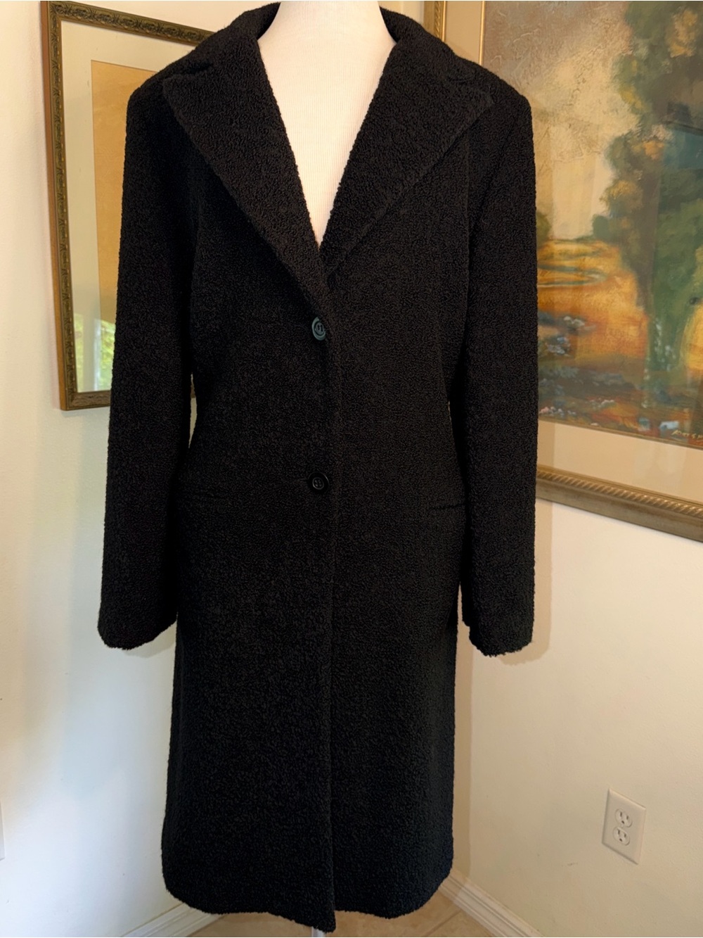 COAT - J. G. HOOK Women’s Vintage Black Wool Bouclé Coat (NWOT) Size 16
